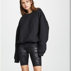 Spanx Faux Leather Black Camo Biker Short XS